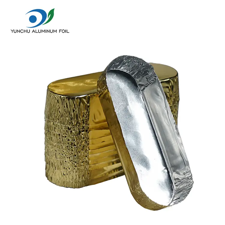 Küçük Oval Paketleme Gümüş Alüminyum Folyo Kaplar