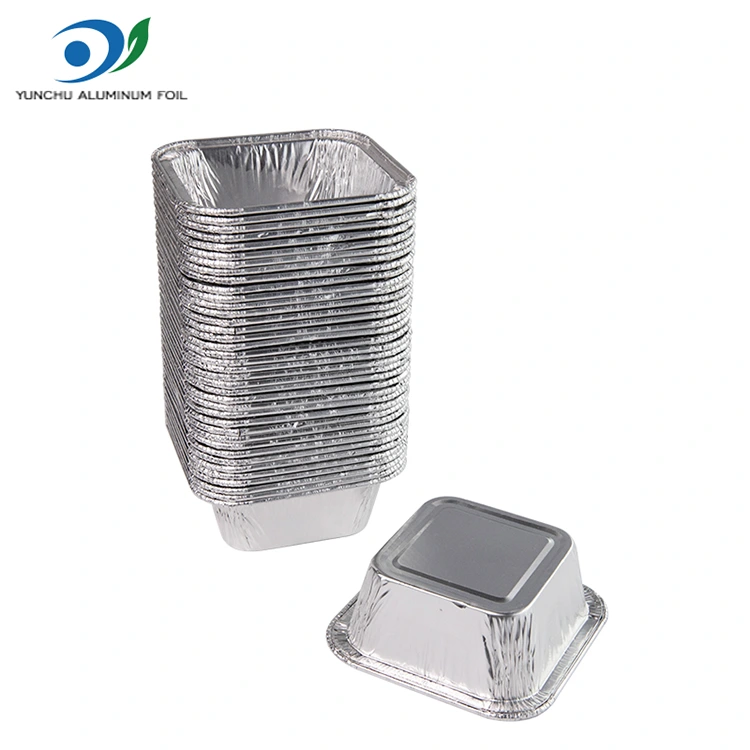 Kare hava fritöz gümüş alüminyum folyo kaplar