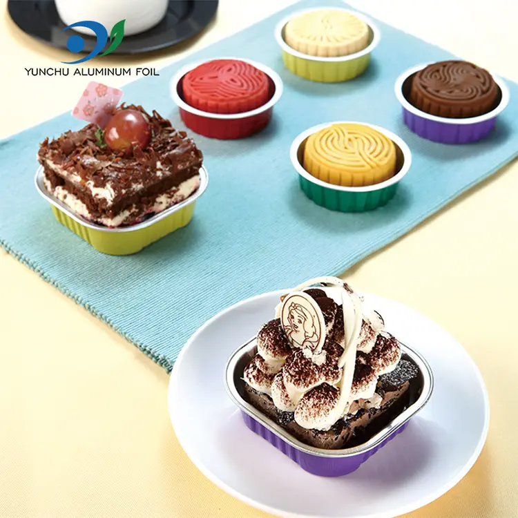 Kare pürüzsüz duvarlı alüminyum folyo kaplar