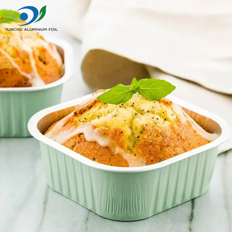 Kare pürüzsüz duvarlı alüminyum folyo kaplar