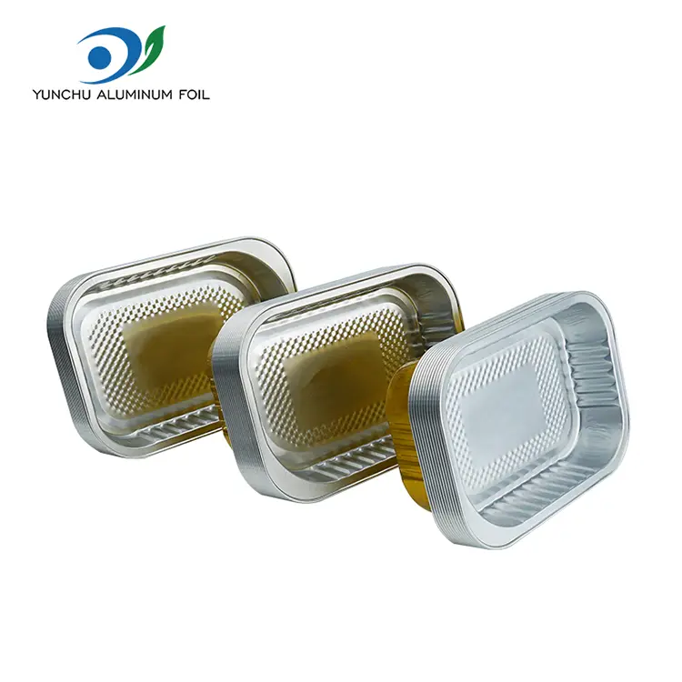 Kare Paket Servis Yemek Altın Alüminyum Folyo Kaplar