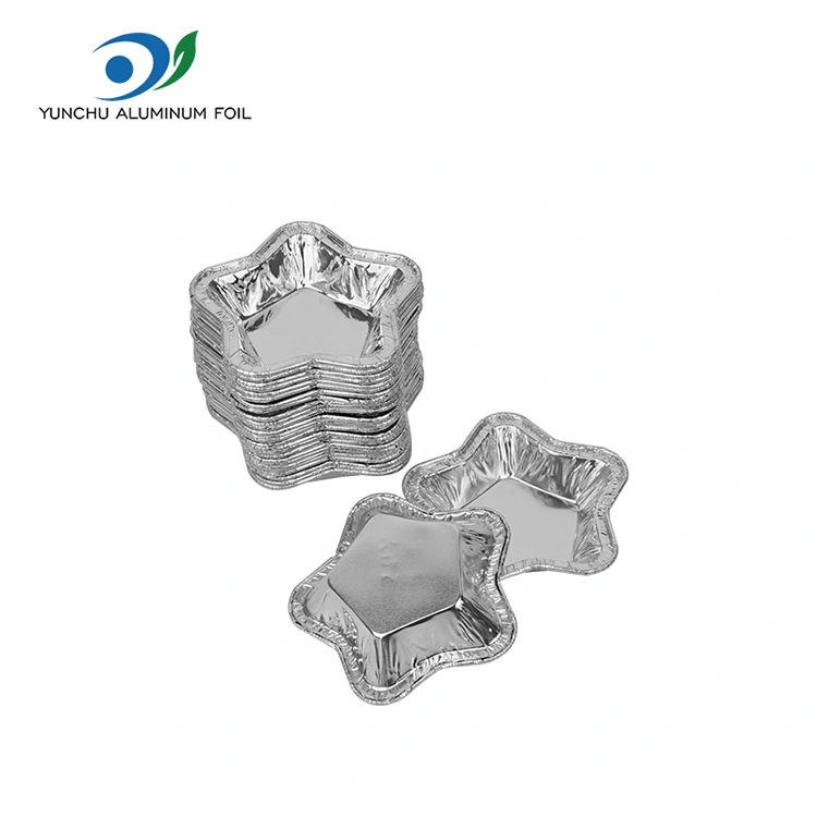 Alüminyum Folyo Gıda Kabı pişirmek için yıldız şeklinde alüminyum folyo tart kapları